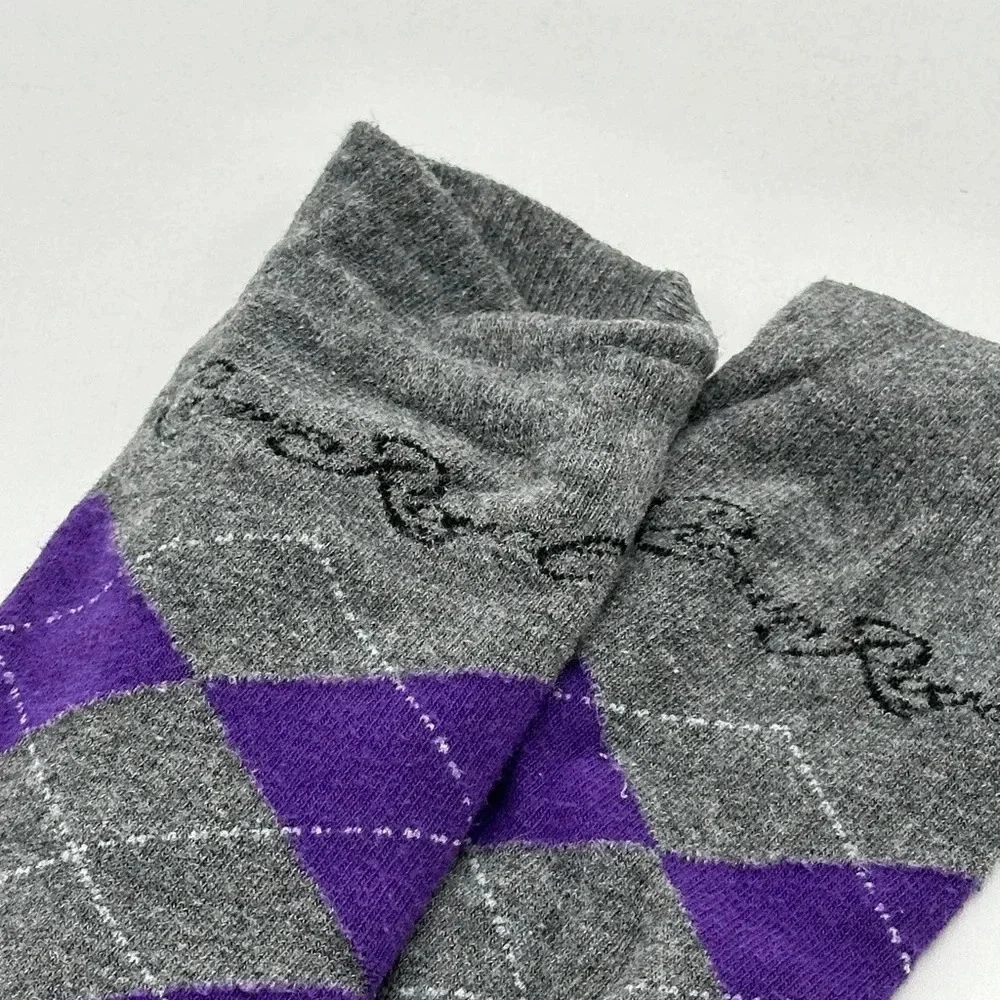 Men's‎ Purple and Gray Argyle Crown Royal Socks